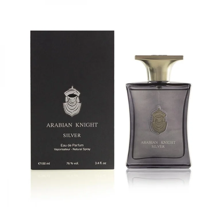 Arabian Oud Arabian Knight Silver 100 مل زجاجة المصدر الأصلية - مرجع فقط، غير متضمنة