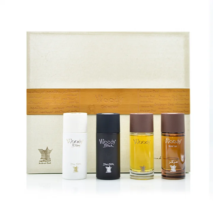 Arabian Oud Woody Collection 4 x 50 مل زجاجة المصدر الأصلية - مرجع فقط، غير متضمنة